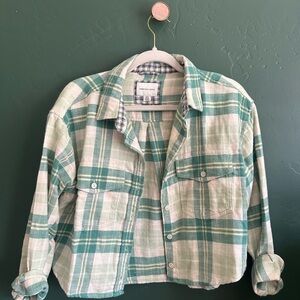 American Eagle cropped flannel